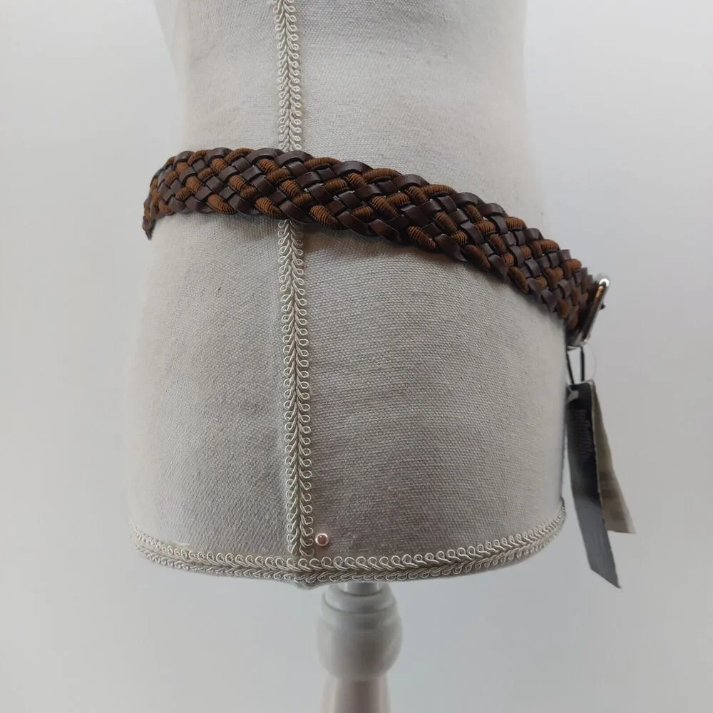 H&M Womens Small Medium Braided Woven Faux Leather Ribbon Italy